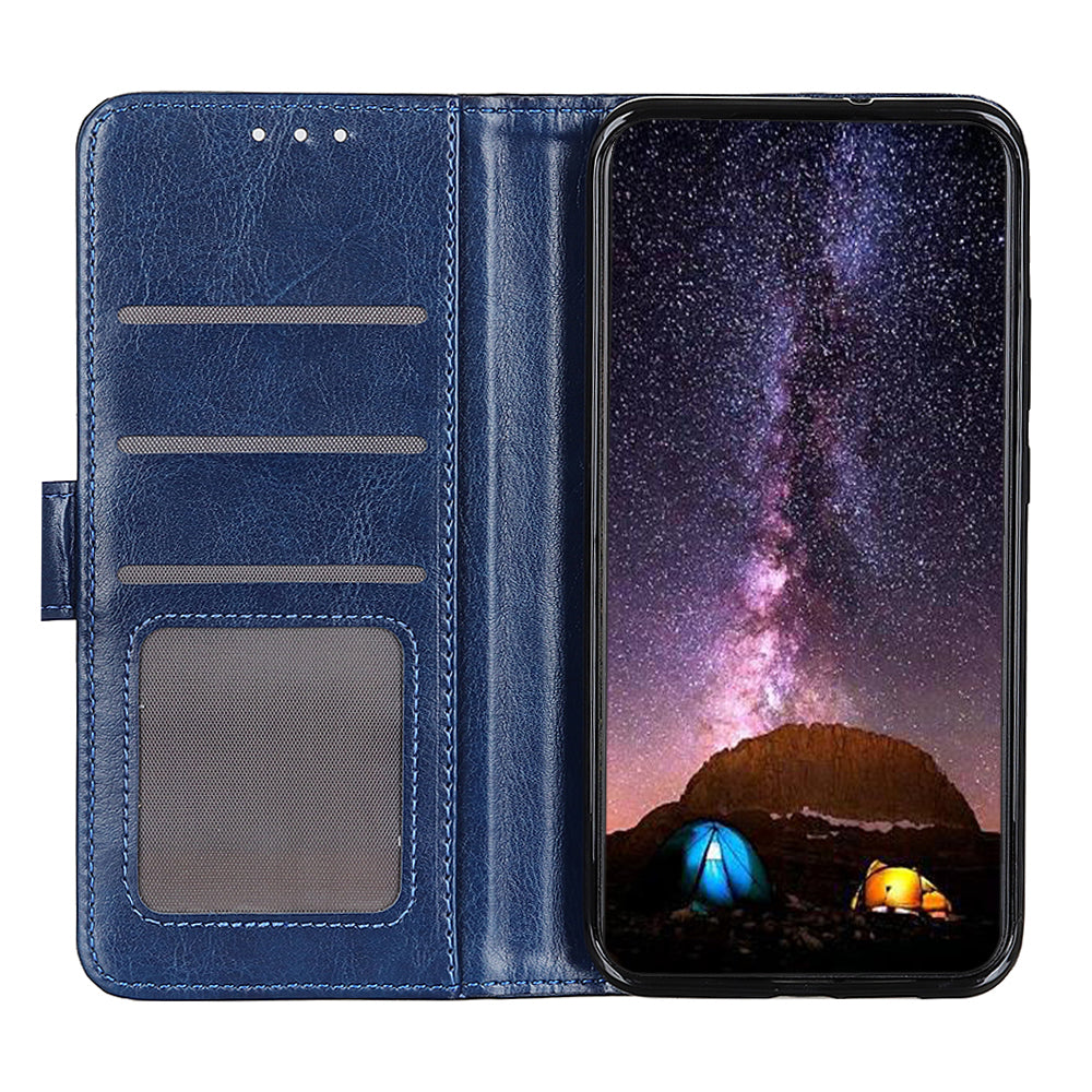 Crazy Horse Texture Leather Wallet Stand Cellphone Shell Case for Sony Xperia 5 III 5G