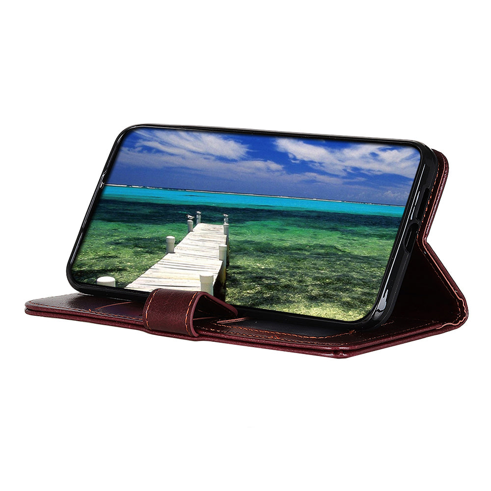 Crazy Horse Texture Leather Wallet Stand Cellphone Shell Case for Sony Xperia 5 III 5G