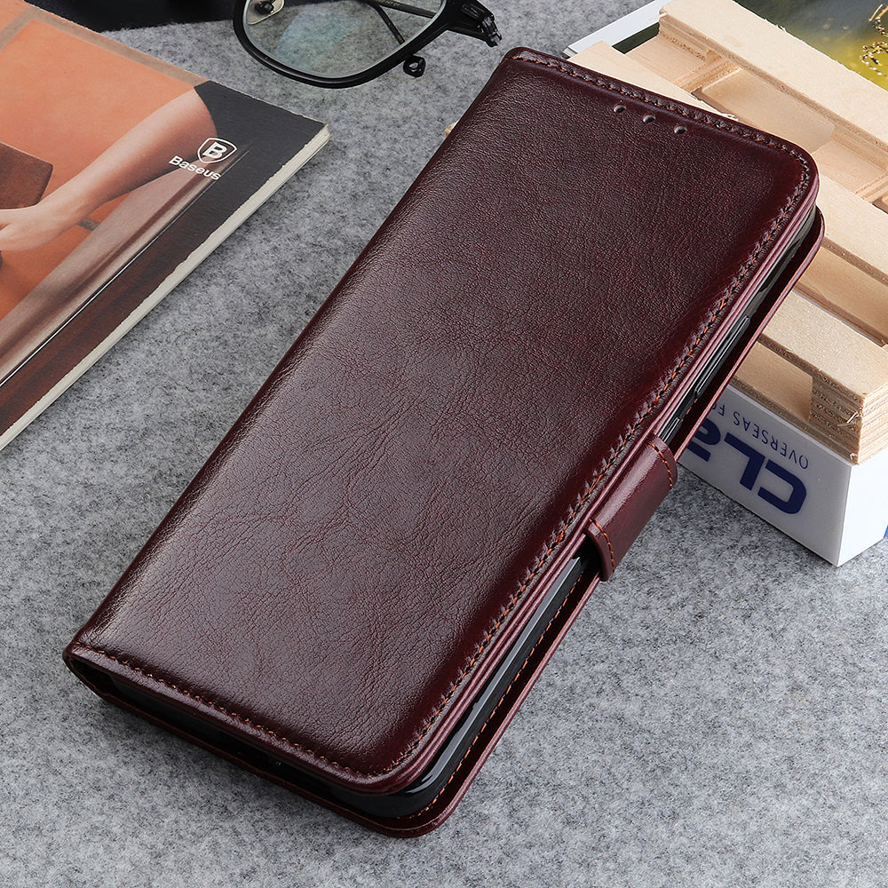 Crazy Horse Texture Leather Wallet Stand Cellphone Shell Case for Sony Xperia 5 III 5G