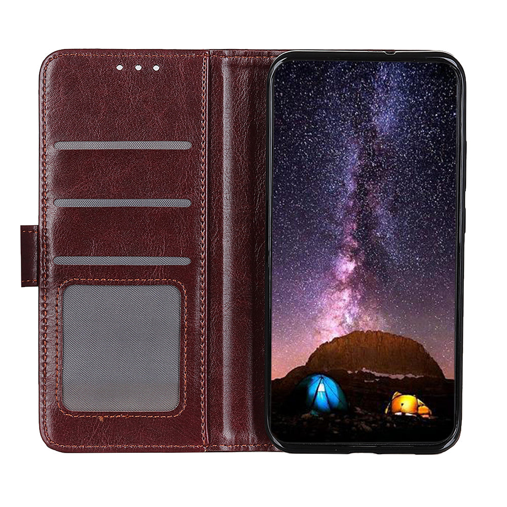 Crazy Horse Texture Leather Wallet Stand Cellphone Shell Case for Sony Xperia 5 III 5G