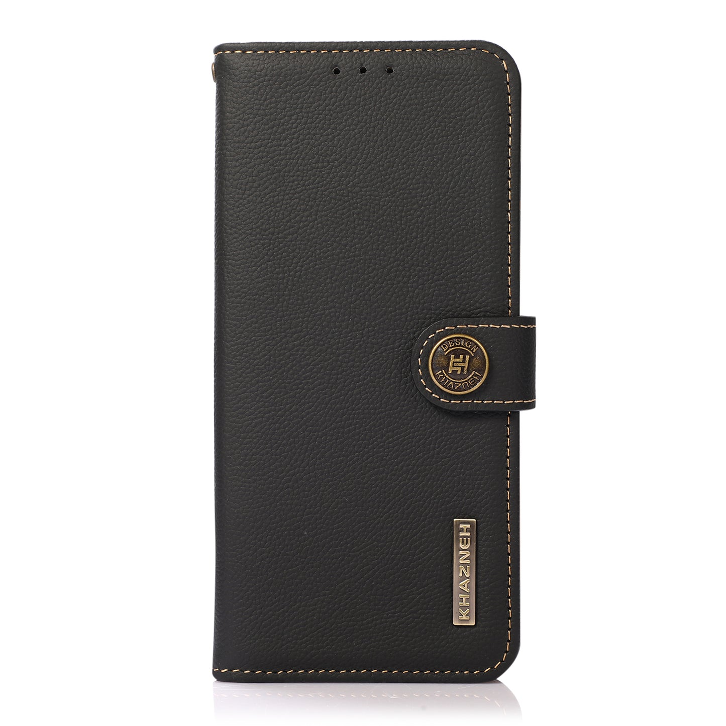 KHAZNEH Genuine Leather Phone Shell Full Coverage Case with RFID Blocking Anti-theft Swiping Design for Sony Xperia 5 III 5G