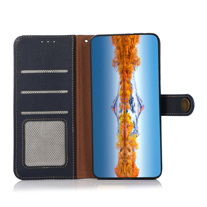KHAZNEH Genuine Leather Phone Shell Full Coverage Case with RFID Blocking Anti-theft Swiping Design for Sony Xperia 5 III 5G