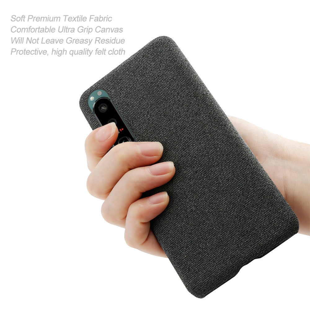 KSQ Cloth Coated Plastic Well-Protected Back Case for Sony Xperia 5 III 5G