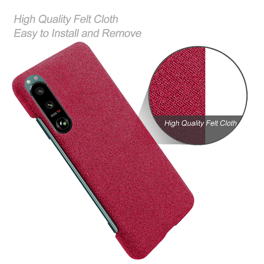 KSQ Cloth Coated Plastic Well-Protected Back Case for Sony Xperia 5 III 5G