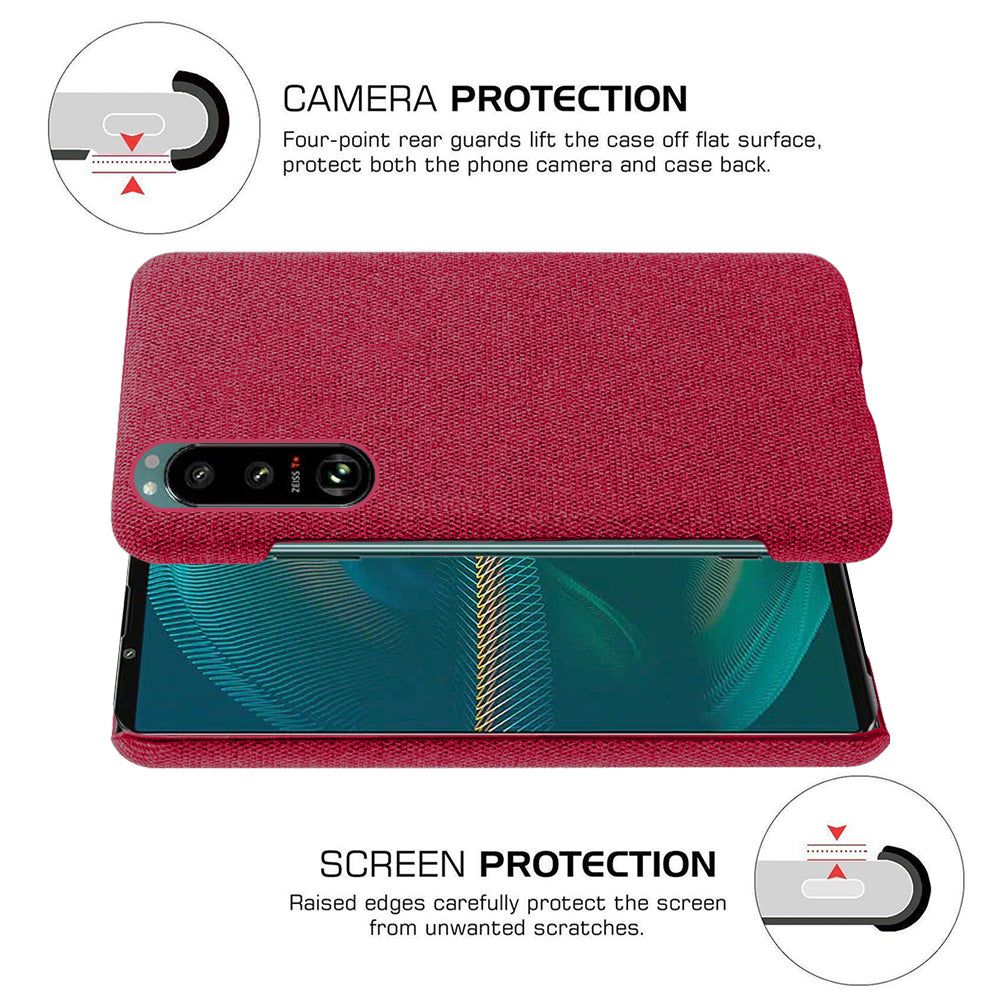 KSQ Cloth Coated Plastic Well-Protected Back Case for Sony Xperia 5 III 5G