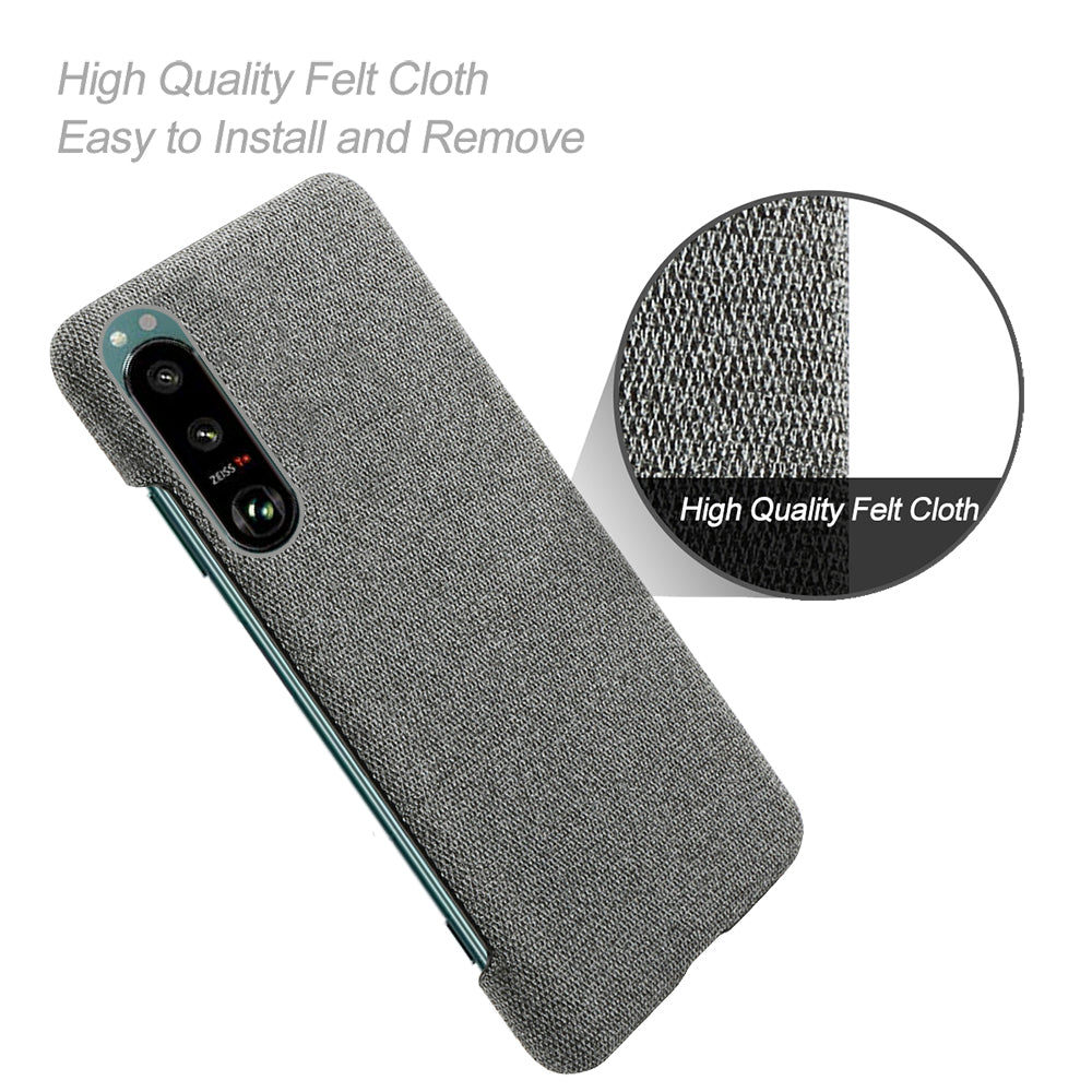 KSQ Cloth Coated Plastic Well-Protected Back Case for Sony Xperia 5 III 5G