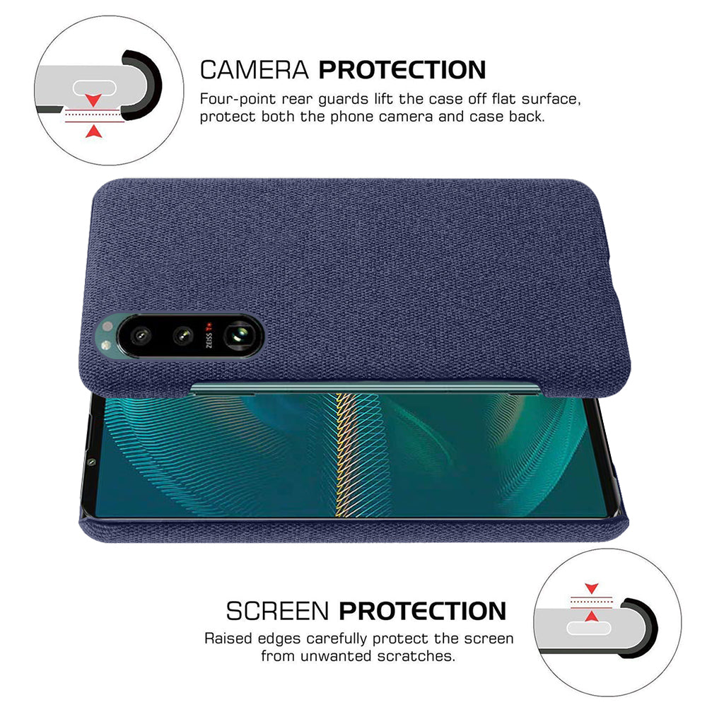 KSQ Cloth Coated Plastic Well-Protected Back Case for Sony Xperia 5 III 5G