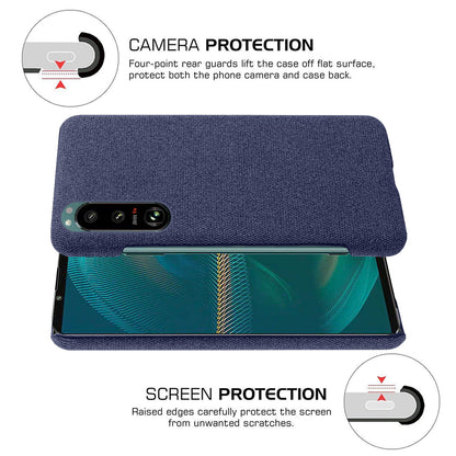 KSQ Cloth Coated Plastic Well-Protected Back Case for Sony Xperia 5 III 5G
