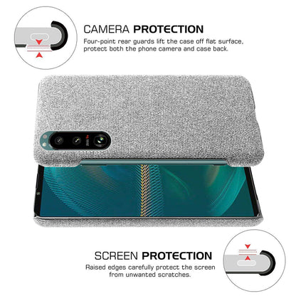 KSQ Cloth Coated Plastic Well-Protected Back Case for Sony Xperia 5 III 5G