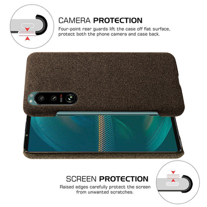 KSQ Cloth Coated Plastic Well-Protected Back Case for Sony Xperia 5 III 5G