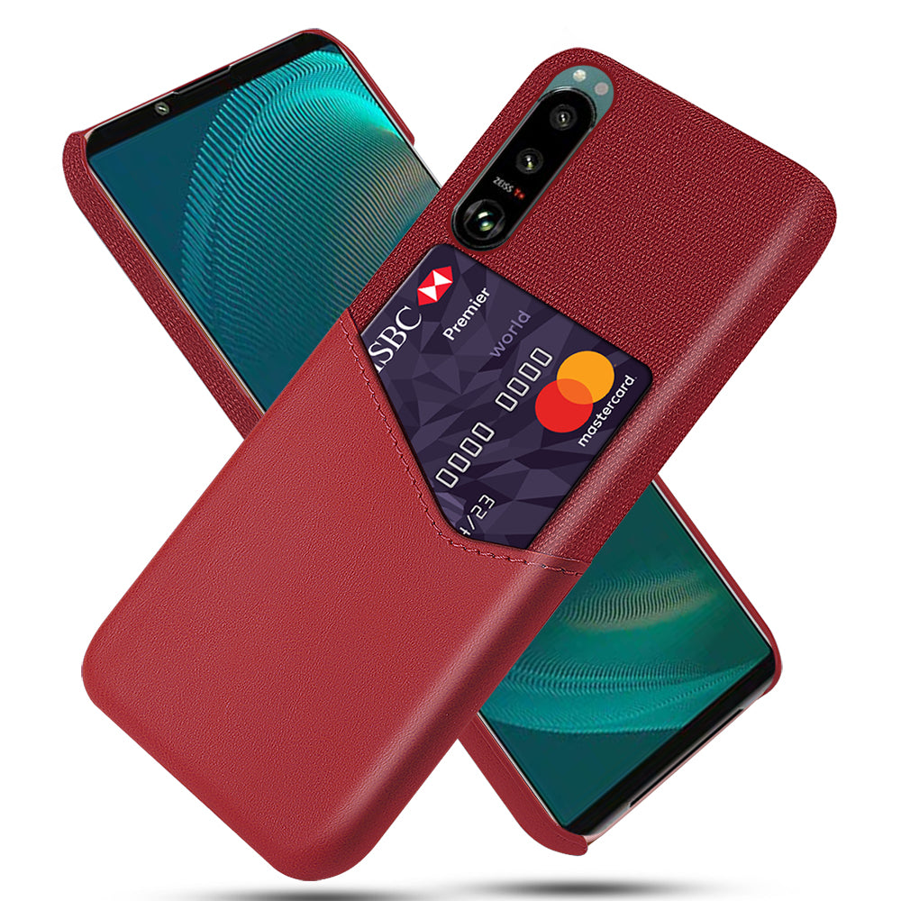KSQ Card Slot Design Cloth + Leather + PC Well-Protected Phone Case for Sony Xperia 5 III 5G