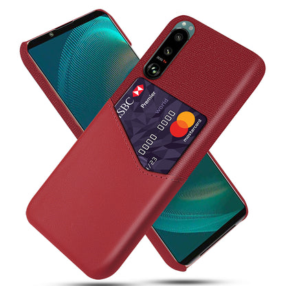 KSQ Card Slot Design Cloth + Leather + PC Well-Protected Phone Case for Sony Xperia 5 III 5G