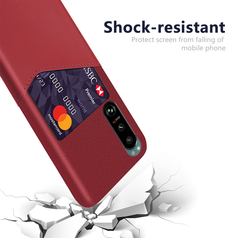 KSQ Card Slot Design Cloth + Leather + PC Well-Protected Phone Case for Sony Xperia 5 III 5G