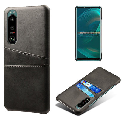 KSQ Double Card Slots PU Leather Coated PC Cover Case for Sony Xperia 5 III 5G