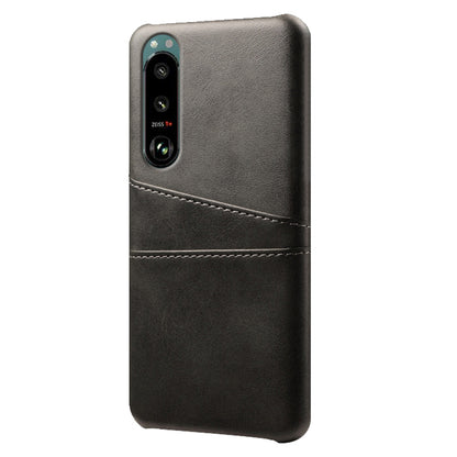 KSQ Double Card Slots PU Leather Coated PC Cover Case for Sony Xperia 5 III 5G