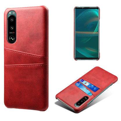 KSQ Double Card Slots PU Leather Coated PC Cover Case for Sony Xperia 5 III 5G