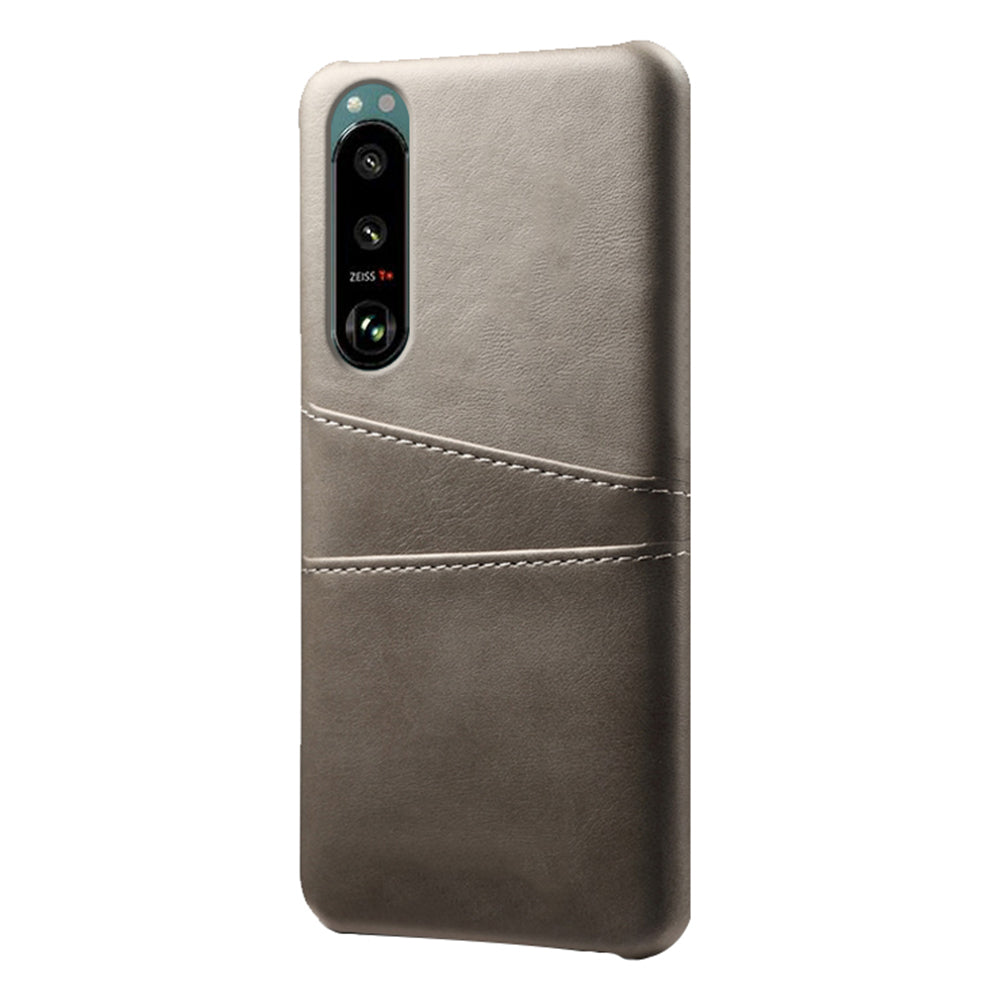 KSQ Double Card Slots PU Leather Coated PC Cover Case for Sony Xperia 5 III 5G
