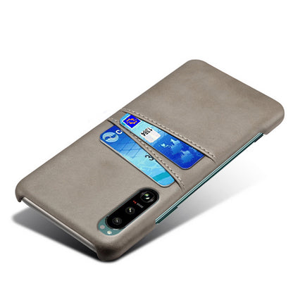 KSQ Double Card Slots PU Leather Coated PC Cover Case for Sony Xperia 5 III 5G