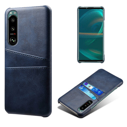 KSQ Double Card Slots PU Leather Coated PC Cover Case for Sony Xperia 5 III 5G