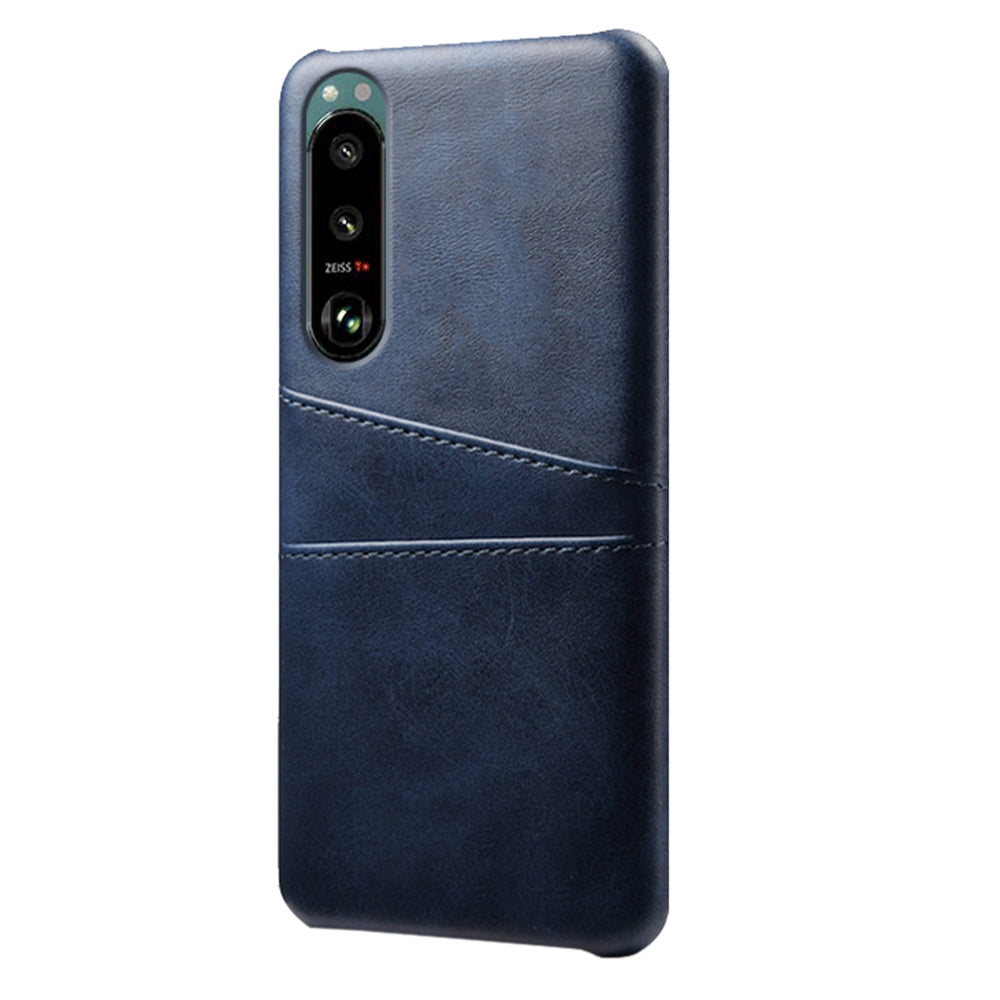 KSQ Double Card Slots PU Leather Coated PC Cover Case for Sony Xperia 5 III 5G