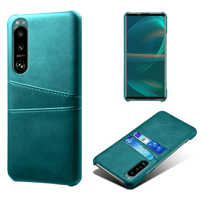KSQ Double Card Slots PU Leather Coated PC Cover Case for Sony Xperia 5 III 5G