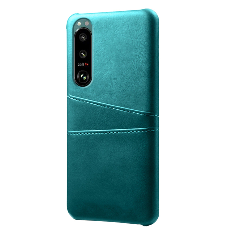 KSQ Double Card Slots PU Leather Coated PC Cover Case for Sony Xperia 5 III 5G