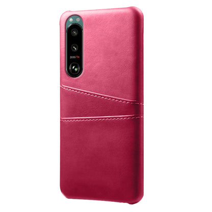 KSQ Double Card Slots PU Leather Coated PC Cover Case for Sony Xperia 5 III 5G
