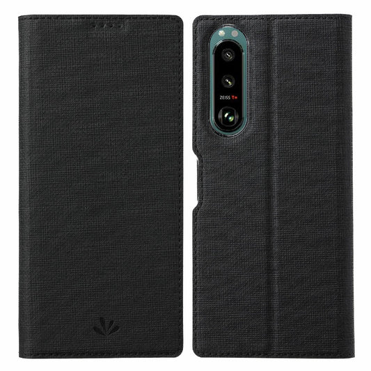 VILI DMX Series Leather Protector Card Holder Cover with Stand for Sony Xperia 5 III 5G
