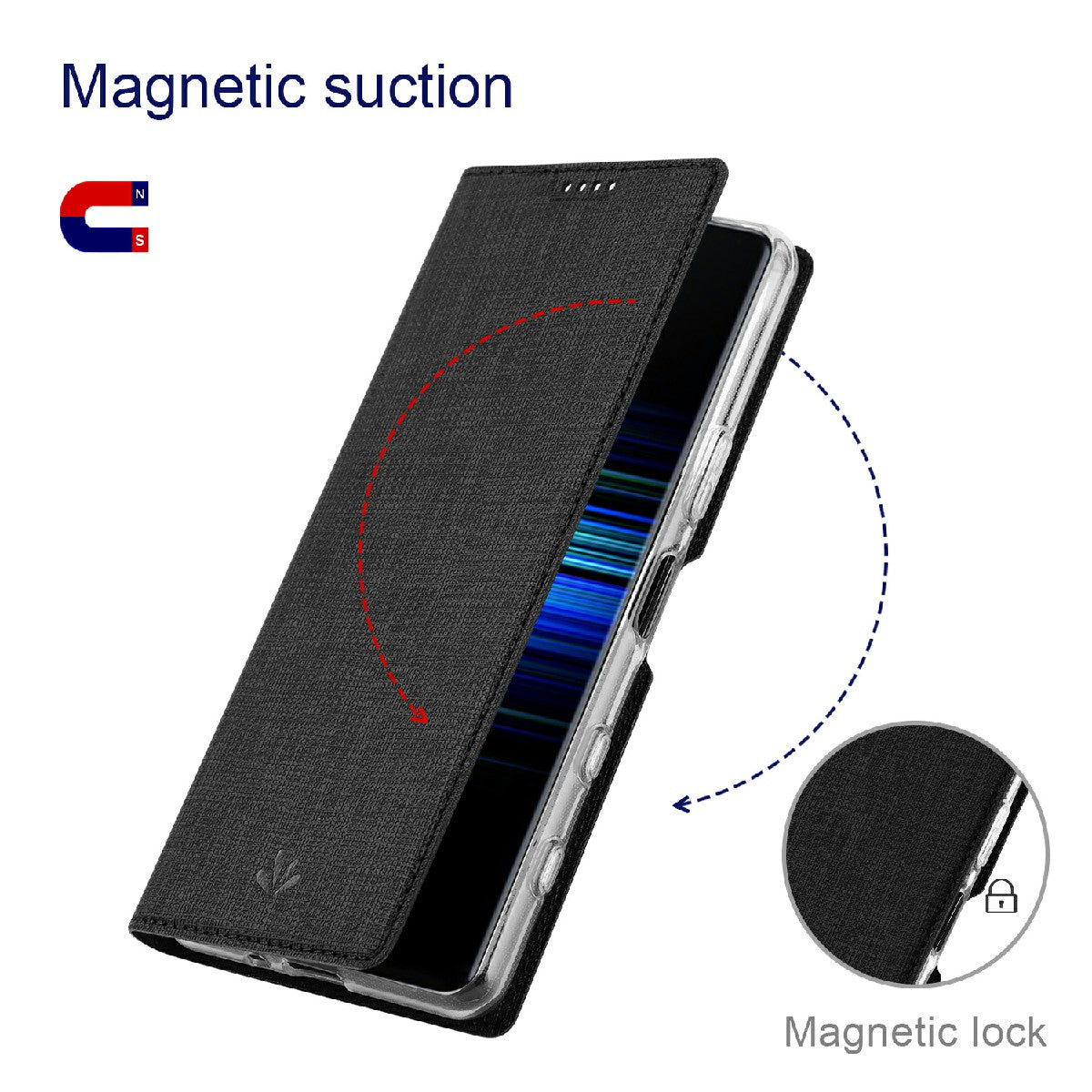 VILI DMX Series Leather Protector Card Holder Cover with Stand for Sony Xperia 5 III 5G