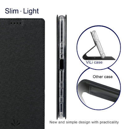 VILI DMX Series Leather Protector Card Holder Cover with Stand for Sony Xperia 5 III 5G
