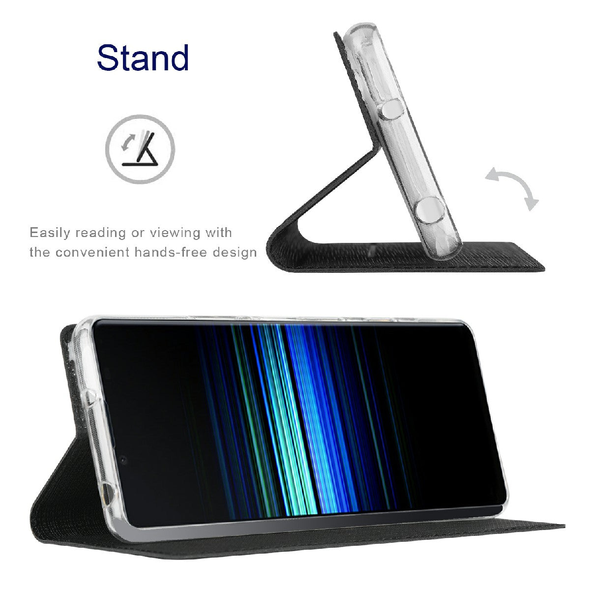 VILI DMX Series Leather Protector Card Holder Cover with Stand for Sony Xperia 5 III 5G