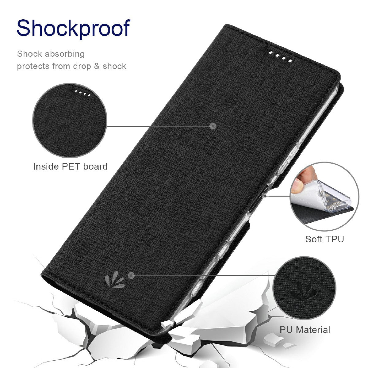 VILI DMX Series Leather Protector Card Holder Cover with Stand for Sony Xperia 5 III 5G