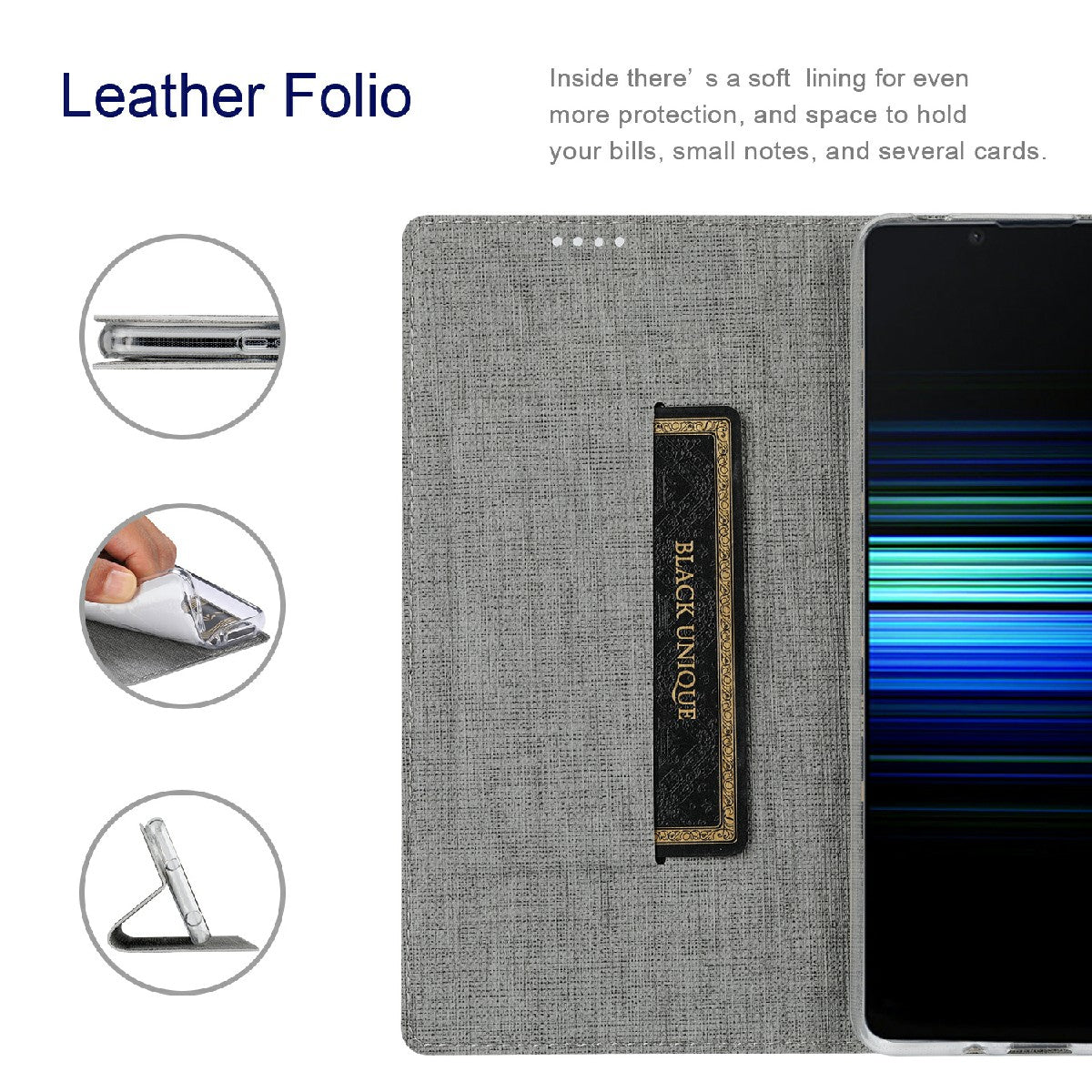 VILI DMX Series Leather Protector Card Holder Cover with Stand for Sony Xperia 5 III 5G