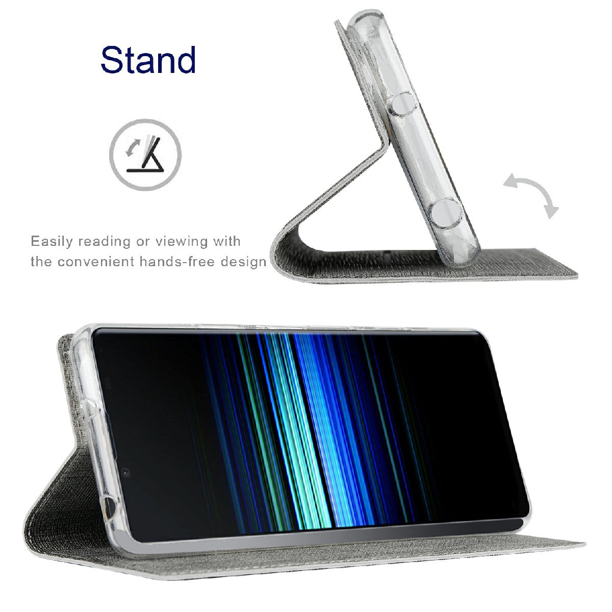 VILI DMX Series Leather Protector Card Holder Cover with Stand for Sony Xperia 5 III 5G
