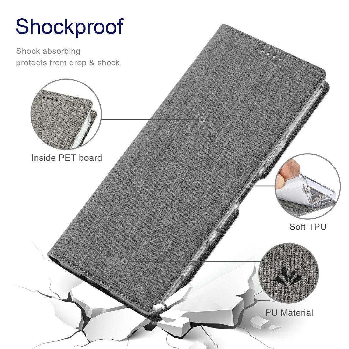 VILI DMX Series Leather Protector Card Holder Cover with Stand for Sony Xperia 5 III 5G