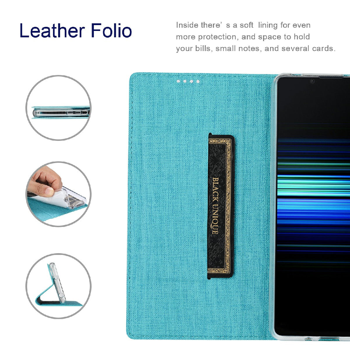 VILI DMX Series Leather Protector Card Holder Cover with Stand for Sony Xperia 5 III 5G