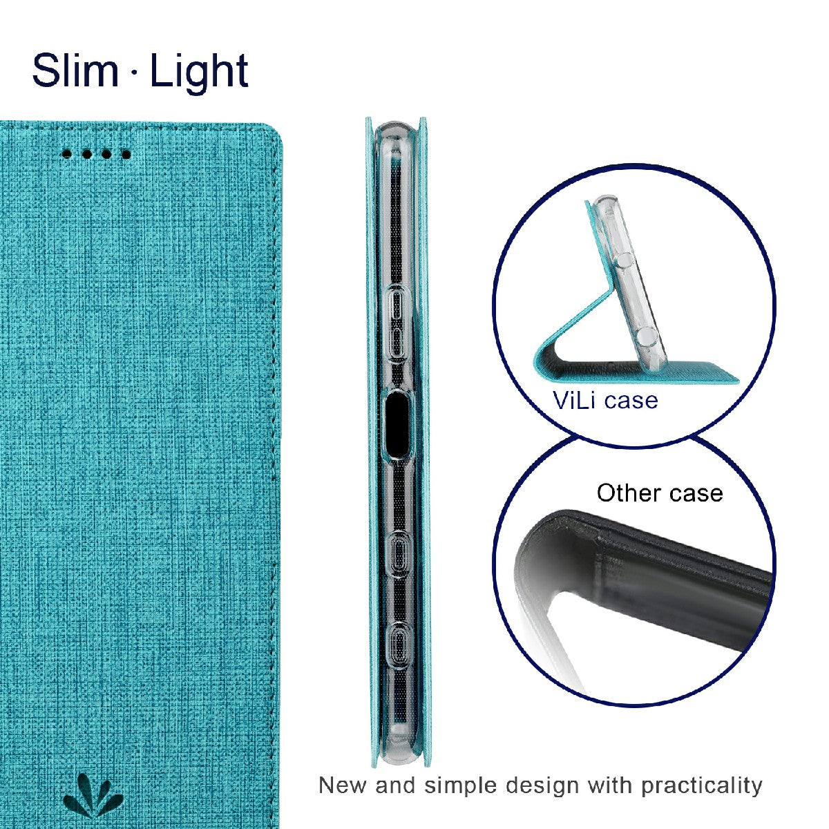 VILI DMX Series Leather Protector Card Holder Cover with Stand for Sony Xperia 5 III 5G