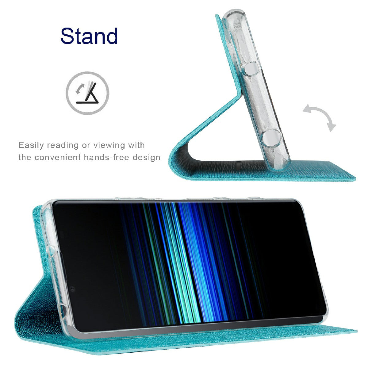 VILI DMX Series Leather Protector Card Holder Cover with Stand for Sony Xperia 5 III 5G