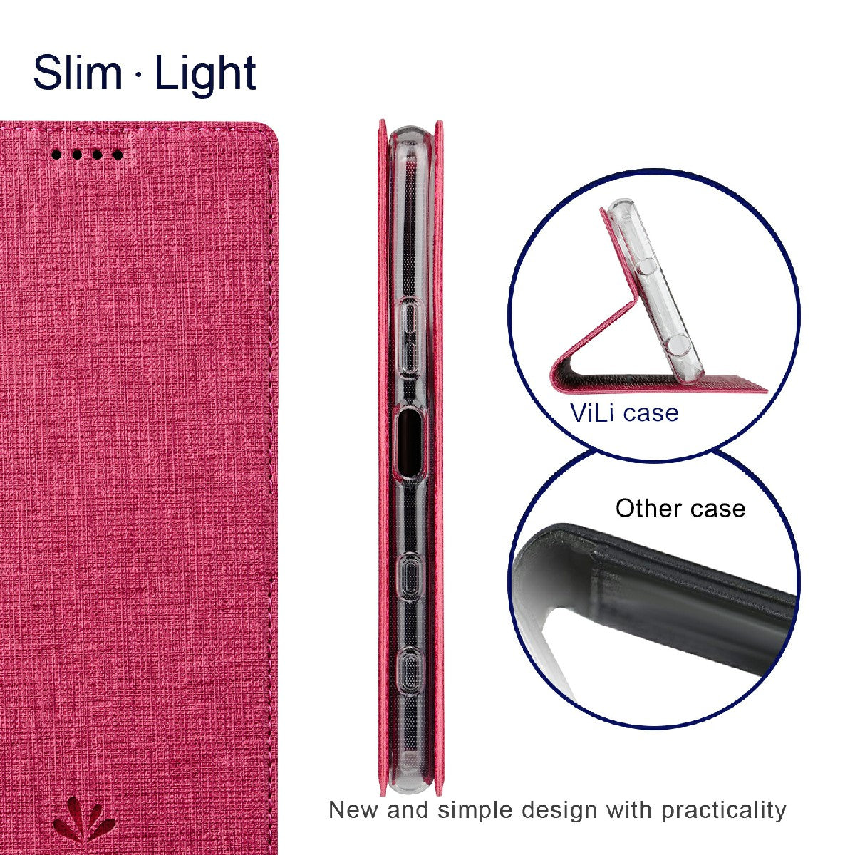 VILI DMX Series Leather Protector Card Holder Cover with Stand for Sony Xperia 5 III 5G