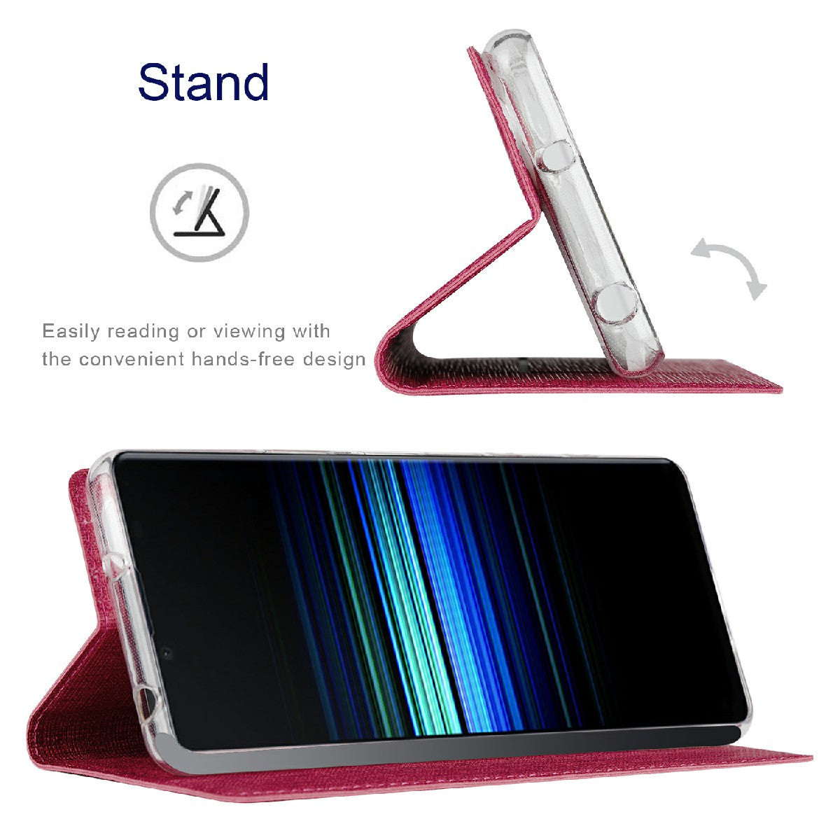 VILI DMX Series Leather Protector Card Holder Cover with Stand for Sony Xperia 5 III 5G