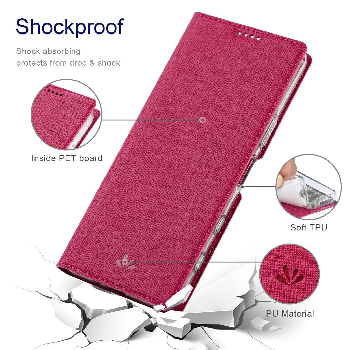 VILI DMX Series Leather Protector Card Holder Cover with Stand for Sony Xperia 5 III 5G