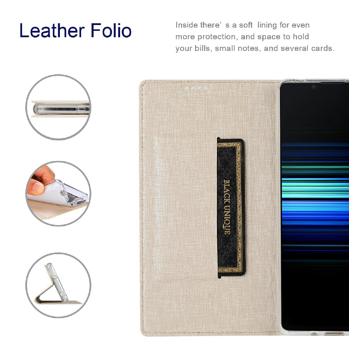 VILI DMX Series Leather Protector Card Holder Cover with Stand for Sony Xperia 5 III 5G