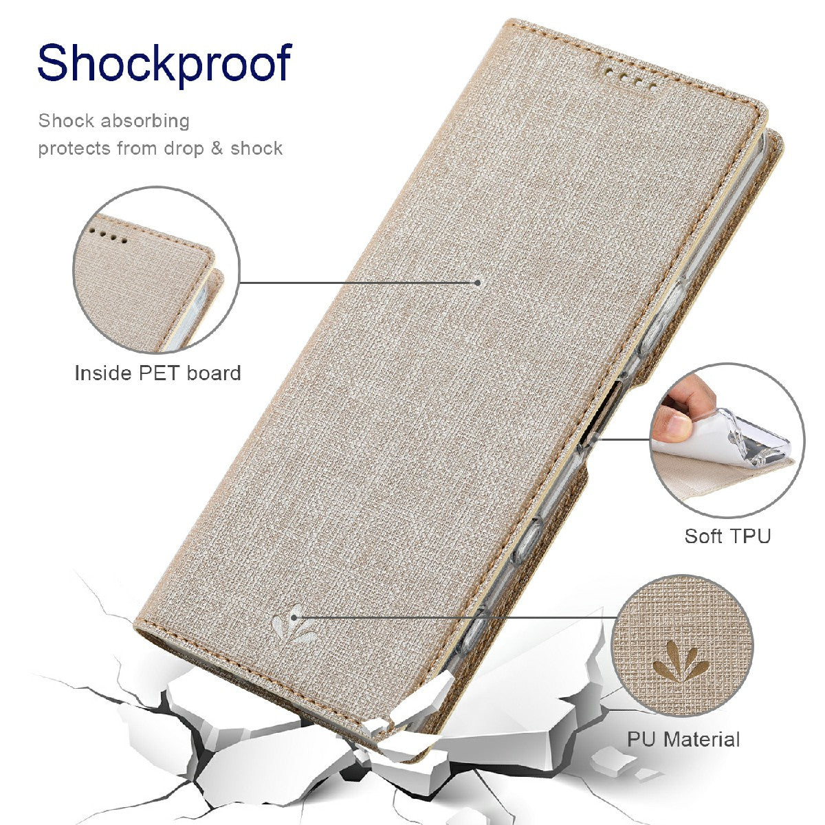 VILI DMX Series Leather Protector Card Holder Cover with Stand for Sony Xperia 5 III 5G