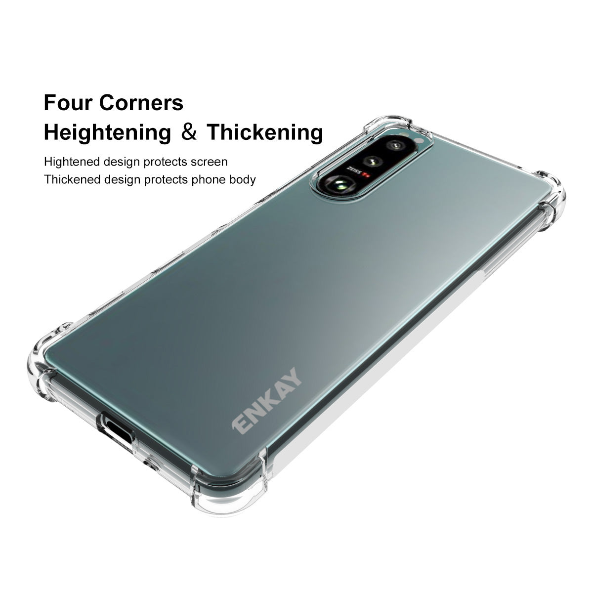ENKAY HAT PRINCE Transparent Soft TPU Case for Sony Xperia 5 III 5G Anti-Slip Shockproof Phone Protective Cover