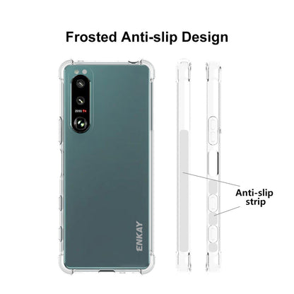 ENKAY HAT PRINCE Transparent Soft TPU Case for Sony Xperia 5 III 5G Anti-Slip Shockproof Phone Protective Cover
