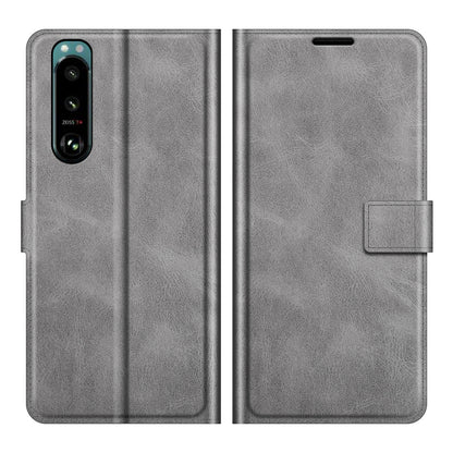 Leather Wallet Stand Protective Case Magnetic Square Clasp Cover for Sony Sony Xperia 5 III 5G