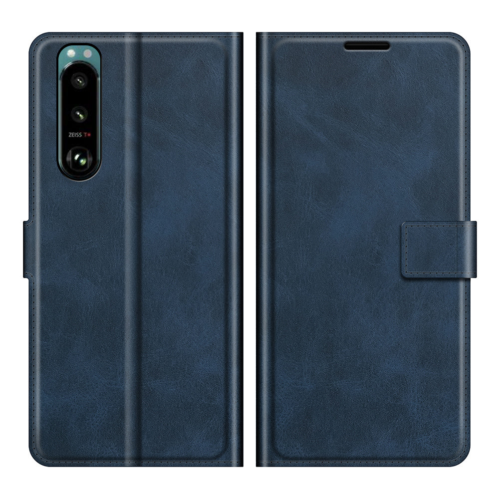 Leather Wallet Stand Protective Case Magnetic Square Clasp Cover for Sony Sony Xperia 5 III 5G