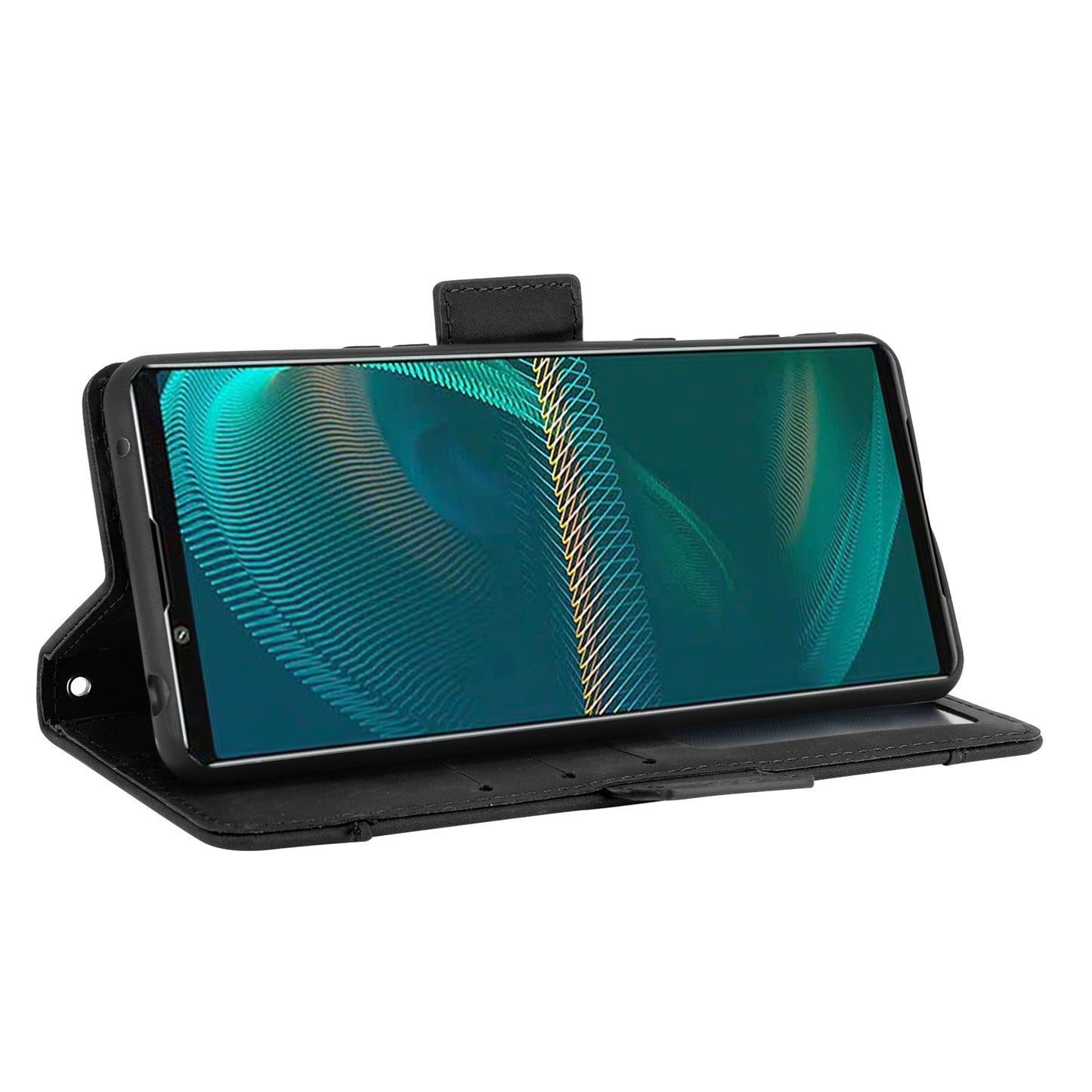 Multiple Card Slots Design Wallet Stand Leather Protection Phone Case Shell for Sony Xperia 5 III 5G