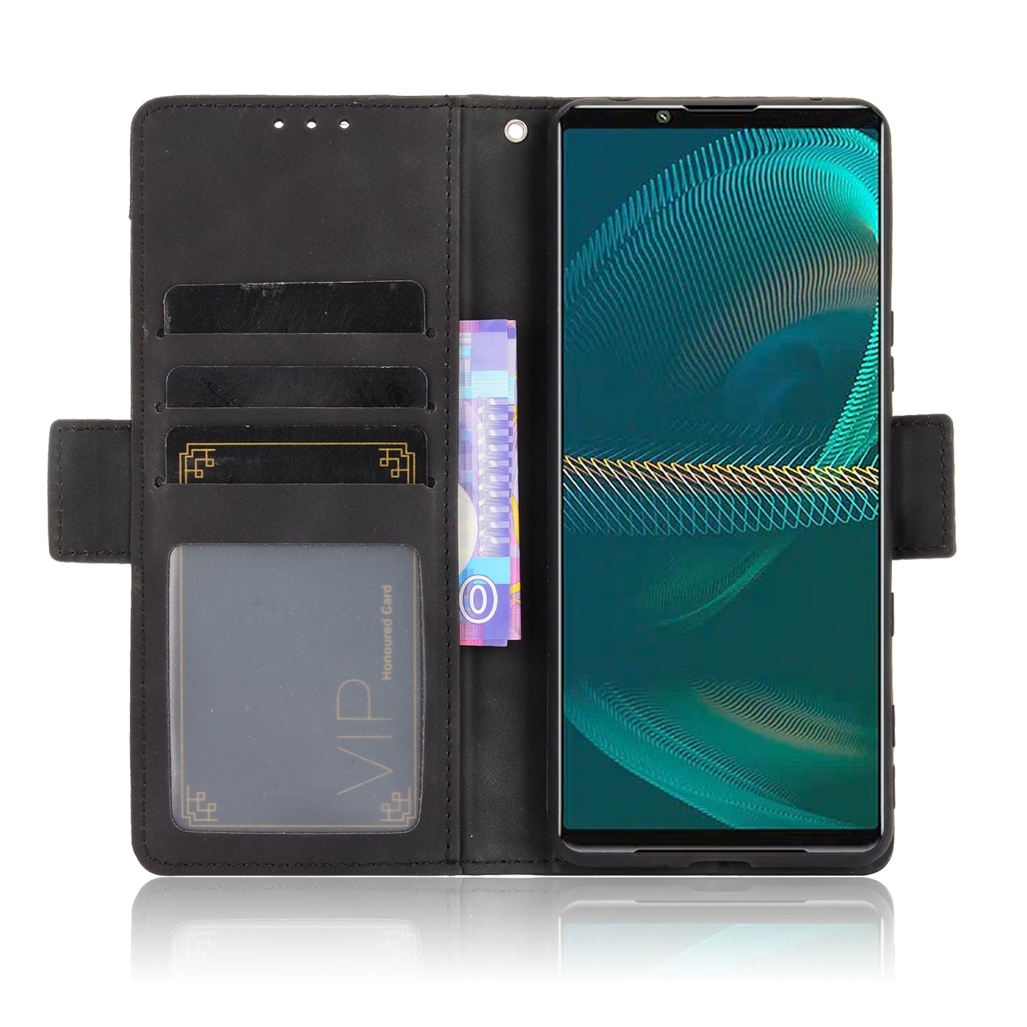 Multiple Card Slots Design Wallet Stand Leather Protection Phone Case Shell for Sony Xperia 5 III 5G