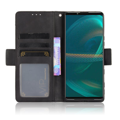 Multiple Card Slots Design Wallet Stand Leather Protection Phone Case Shell for Sony Xperia 5 III 5G